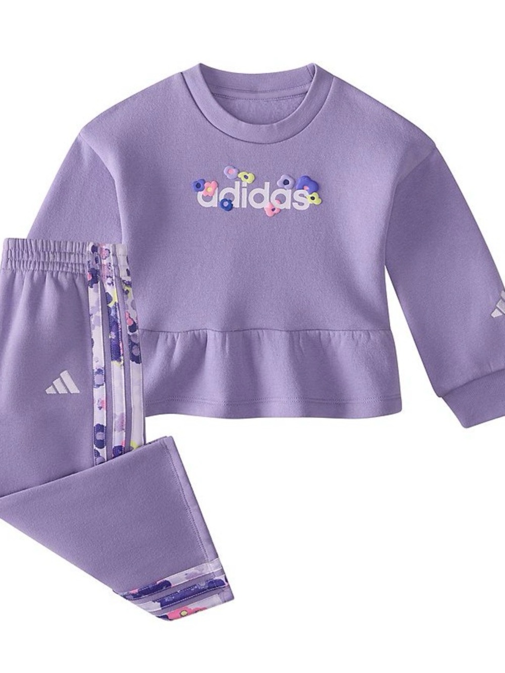 Adidas 2-Piece Long Sleeve Peplum Waist Pullover & Pants Set Size 4 NWT